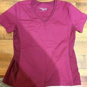 Nurse scrub top elastic panel